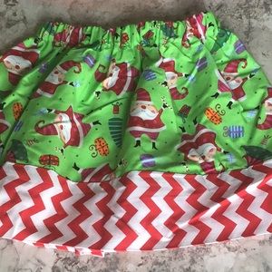 Santa chevron Christmas girls skirt 4 5 Holiday